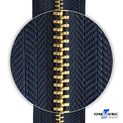 Молнии джинсовые металл т-4, 18 см латунь (YG), цв.- джинсовый синий (560) - купить в Архангельске. Цена: 21.57 руб.