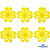 Кружево гипюр "Ромашка" 0575-1169, шир. 25 мм/уп.13,7 м, цвет 8208-жёлтый - купить в Архангельске. Цена: 289.76 руб.