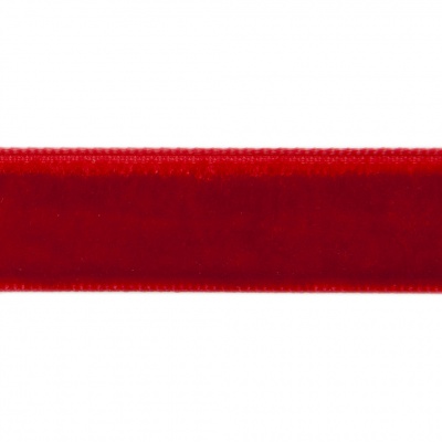 Лента бархатная нейлон, шир.12 мм, (упак. 45,7м), цв.45-красный - купить в Архангельске. Цена: 392 руб.
