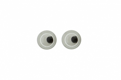 Глазки для игрушек, круглые, с бегающими зрачками, 3 мм/упак.100+/-5 шт, цв. -черно-белые - купить в Архангельске. Цена: 25.40 руб.