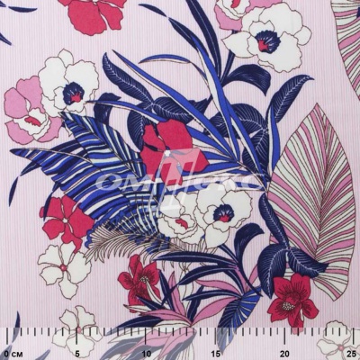 Плательная ткань "Фламенко" 18.1, 80 гр/м2, шир.150 см, принт растительный - купить в Архангельске. Цена 239.03 руб.