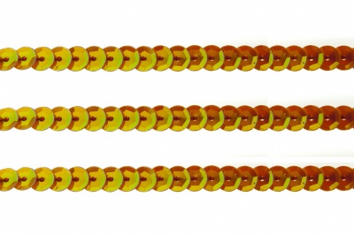 Пайетки "ОмТекс" на нитях, CREAM, 6 мм С / упак.73+/-1м, цв. 88 - оранжевый - купить в Архангельске. Цена: 300.55 руб.