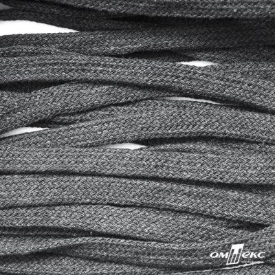 Шнур плетеный d-8 мм плоский, 70% хлопок 30% полиэстер, уп.85+/-1 м, цв.1027-серый - купить в Архангельске. Цена: 735 руб.