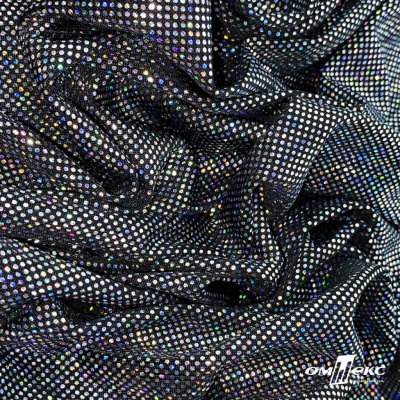 Трикотажное полотно голограмма, шир.140 см, #601-хамелеон чёрный - купить в Архангельске. Цена 452.76 руб.