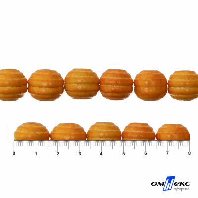 0309-Бусины деревянные "ОмТекс", 16 мм, упак.50+/-3шт, цв.003-оранжевый - купить в Архангельске. Цена: 62.22 руб.