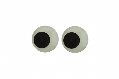 Глазки для игрушек, круглые, с бегающими зрачками, 12 мм/упак.50+/-2 шт, цв. -черно-белые - купить в Архангельске. Цена: 38.32 руб.