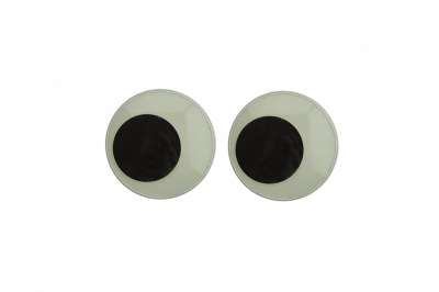 Глазки для игрушек, круглые, с бегающими зрачками, 18 мм/упак.50+/-2 шт, цв. -черно-белые - купить в Архангельске. Цена: 41.81 руб.