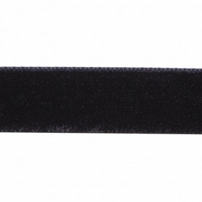 Лента бархатная нейлон, шир.12 мм, (упак. 45,7м), цв.03-черный - купить в Архангельске. Цена: 448.27 руб.